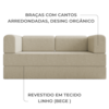 Sofa Cama Modular 2 Lugares 180 cm Monaco Linho Bege VConcept
