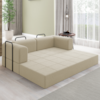 Sofa Cama Modular 2 Lugares 180 cm Monaco Linho Bege VConcept