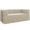 Sofa Cama Modular 2 Lugares 180 cm Monaco Linho Bege VConcept