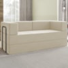 Sofa Cama Modular 2 Lugares 180 cm Monaco Linho Bege VConcept