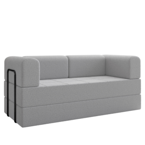 Sofa Cama Modular 2 Lugares 180 cm Monaco Linho Cinza VConcept