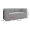 Sofa Cama Modular 2 Lugares 180 cm Monaco Linho Cinza VConcept