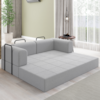 Sofa Cama Modular 2 Lugares 180 cm Monaco Linho Cinza VConcept