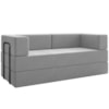 Sofa Cama Modular 2 Lugares 180 cm Monaco Linho Cinza VConcept