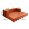 Sofa Cama Modular 2 Lugares 180 cm New Monaco Corino Dallas VConcept