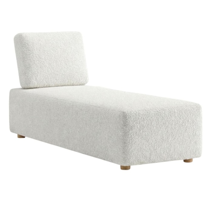 Sofá Chaise Modular Block 74x153 Pes Madeira Boucle TCE 1010 MOLL
