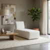 Sofá Chaise Modular Block 74x153 Pes Madeira Boucle TCE 1010 MOLL