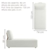 Sofá Chaise Modular Block 74x153 Pes Madeira Boucle TCE 1010 MOLL