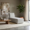 Sofá Chaise Modular Block 74x153 Pes Madeira Boucle TCE 1018 MOLL