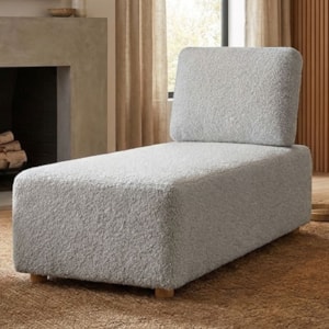 Sofá Chaise Modular Block 74x153 Pes Madeira Boucle TCE 1018 MOLL