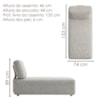 Sofá Chaise Modular Block 74x153 Pes Madeira Boucle TCE 1018 MOLL