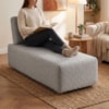 Sofá Chaise Modular Block 74x153 Pes Madeira Boucle TCE 1018 MOLL