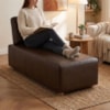 Sofá Chaise Modular Block 74x153 Pes Madeira Courino TCS 721 MOLL