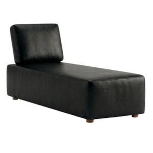 Sofá Chaise Modular Block 74x153 Pes Madeira Courino TCS 724 MOLL