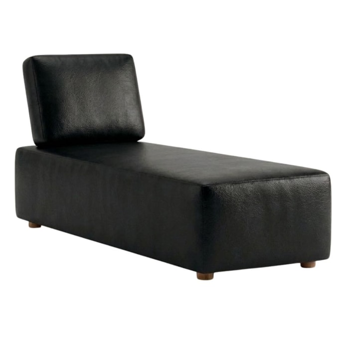 Sofá Chaise Modular Block 74x153 Pes Madeira Courino TCS 724 MOLL
