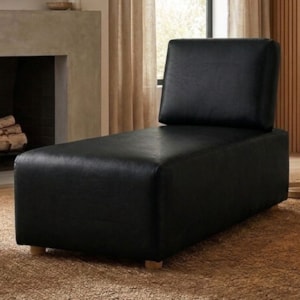 Sofá Chaise Modular Block 74x153 Pes Madeira Courino TCS 724 MOLL
