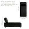 Sofá Chaise Modular Block 74x153 Pes Madeira Courino TCS 724 MOLL