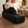 Sofá Chaise Modular Block 74x153 Pes Madeira Courino TCS 724 MOLL