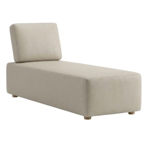 Sofá Chaise Modular Block 74x153 Pes Madeira Courino TCS 725 MOLL