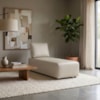 Sofá Chaise Modular Block 74x153 Pes Madeira Courino TCS 725 MOLL