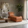 Sofá Chaise Modular Block 74x153 Pes Madeira Courino TCS 727 MOLL