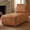 Sofá Chaise Modular Block 74x153 Pes Madeira Courino TCS 727 MOLL