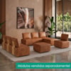 Sofá Chaise Modular Block 74x153 Pes Madeira Courino TCS 727 MOLL