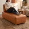 Sofá Chaise Modular Block 74x153 Pes Madeira Courino TCS 727 MOLL