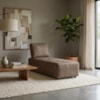 Sofá Chaise Modular Block 74x153 Pes Madeira Courino TCS 729 MOLL