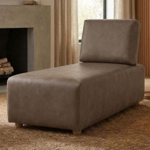 Sofá Chaise Modular Block 74x153 Pes Madeira Courino TCS 729 MOLL