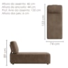 Sofá Chaise Modular Block 74x153 Pes Madeira Courino TCS 729 MOLL