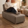 Sofá Chaise Modular Block 74x153 Pes Madeira Courino TCS 729 MOLL