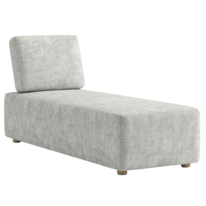 Sofá Chaise Modular Block 74x153 Pes Madeira Linho TCS 701 MOLL
