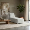 Sofá Chaise Modular Block 74x153 Pes Madeira Linho TCS 701 MOLL