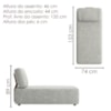 Sofá Chaise Modular Block 74x153 Pes Madeira Linho TCS 701 MOLL