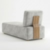 Sofá Chaise Modular Block 74x153 Pes Madeira Linho TCS 701 MOLL