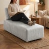Sofá Chaise Modular Block 74x153 Pes Madeira Linho TCS 701 MOLL