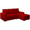Sofa Decorativo 3 Lugares Com Chaise Alasca Veludo Vermelho Sanch