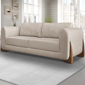 Sofa Jolie 2 Lugares 160cm Pes Boomerang Linho 211 Areia Ezz