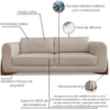 Sofa Jolie 2 Lugares 160cm Pes Boomerang Linho 211 Areia Ezz