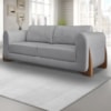 Sofa Jolie 2 Lugares 160cm Pes Boomerang Linho 211 Cinza Ezz