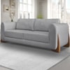 Sofa Jolie 2 Lugares 160cm Pes Boomerang Linho 211 Cinza Ezz