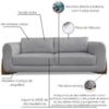 Sofa Jolie 2 Lugares 160cm Pes Boomerang Linho 211 Cinza Ezz