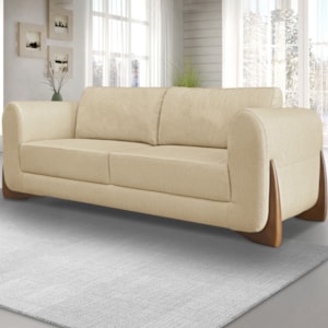 Sofa Jolie 2 Lugares 160cm Pes Boomerang Linho 211 Dourado Ezz