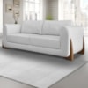 Sofa Jolie 2 Lugares 160cm Pes Boomerang Linho 211 Grigio Ezz