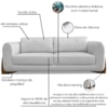 Sofa Jolie 2 Lugares 160cm Pes Boomerang Linho 211 Grigio Ezz