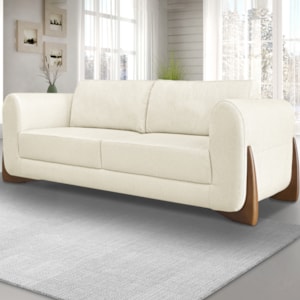 Sofa Jolie 2 Lugares 160cm Pes Boomerang Linho 211 Natural Ezz