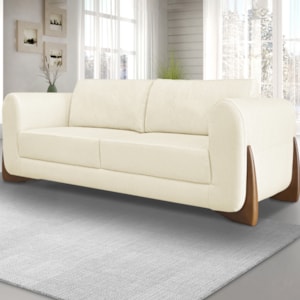 Sofa Jolie 2 Lugares 160cm Pes Boomerang Linho 211 Perola Ezz