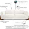 Sofa Jolie 2 Lugares 160cm Pes Boomerang Linho Boucle 3302 Ezz