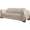 Sofa Jolie 3 Lugares 200cm Pes Boomerang Linho 213 Areia Ezz